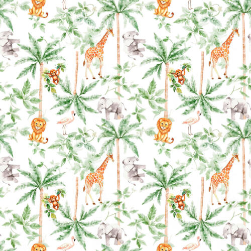 Tricoline Estampada Coqueiros Selva 100% Algodão 1,50m Largura - Variante 1