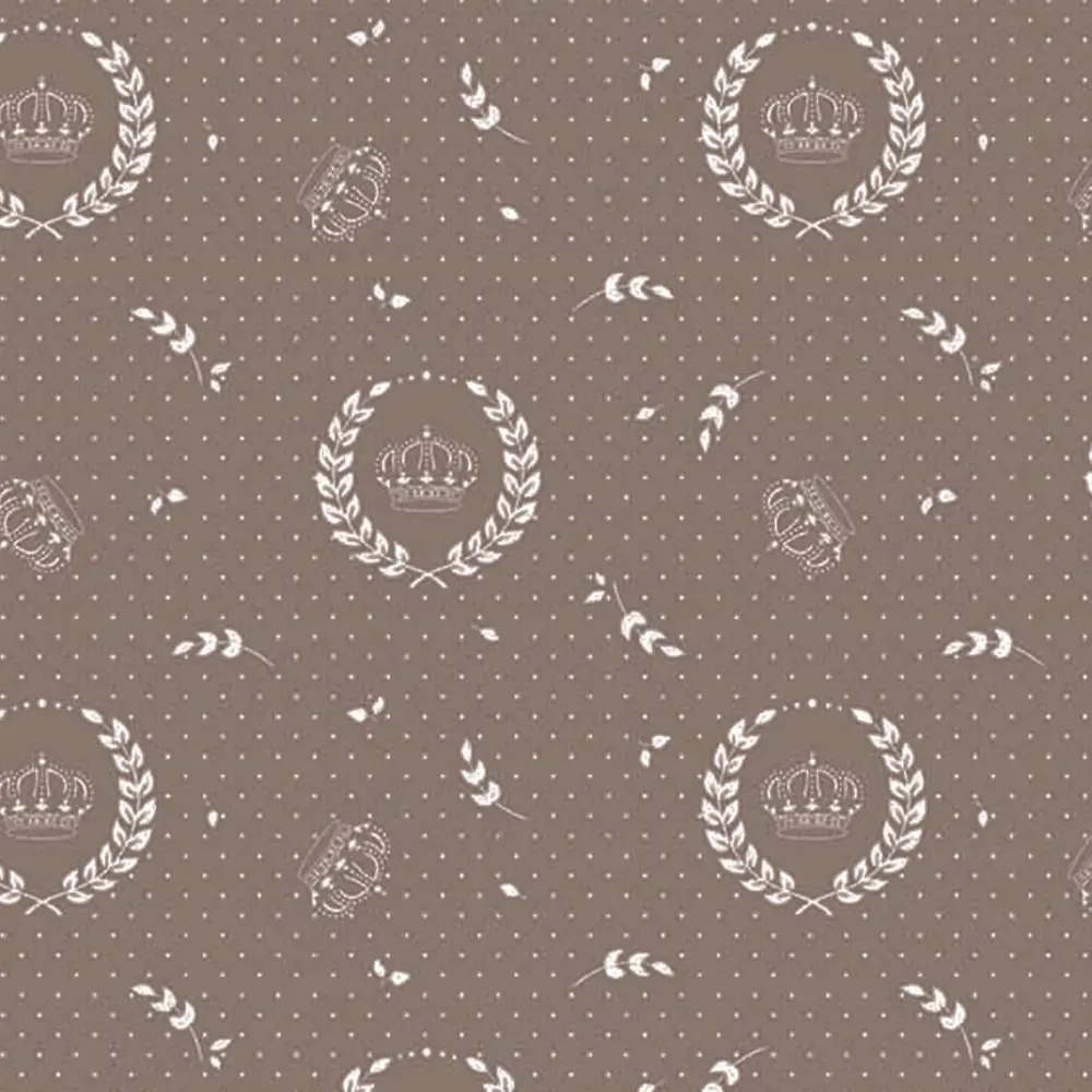 Tricoline Estampada - Coroa Grande Fundo Chumbo - 100% Algodão - 1,50m Largura - Variante 1 Tricoline Estampada - Coroa Grande Fundo Chumbo - 100% Algodão - 1,50m Largura - Variante 1