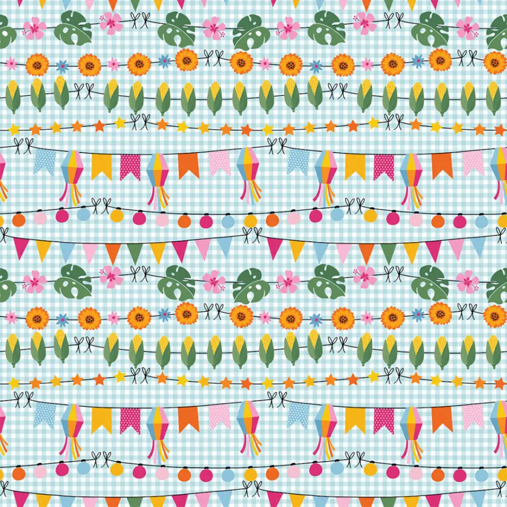 Tricoline Estampada Decoração Junina 100% Algodão 1,50m largura - Variante 1 Tricoline Estampada Decoração Junina 100% Algodão 1,50m largura - Variante 1