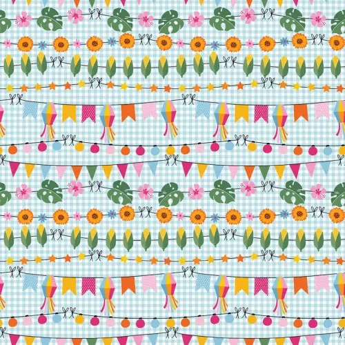 Tricoline Estampada Decoração Junina 100% Algodão 1,50m largura - Variante 1