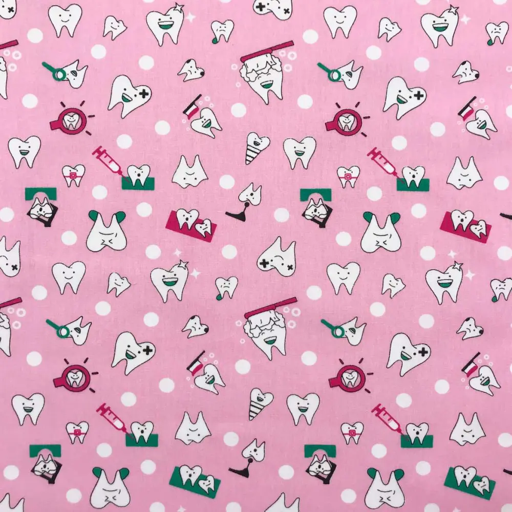 Tricoline Estampada - Dentista Rosa - 100% Algodão - 1,50m Largura - Variante 1 Tricoline Estampada - Dentista Rosa - 100% Algodão - 1,50m Largura - Variante 1