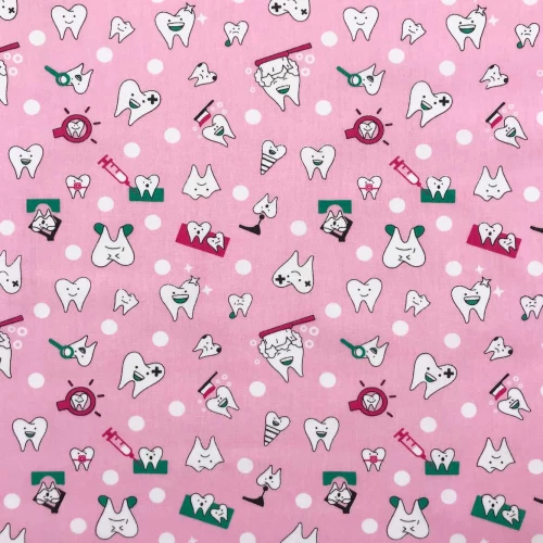 Tricoline Estampada - Dentista Rosa - 100% Algodão - 1,50m Largura - Variante 1 Tricoline Estampada - Dentista Rosa - 100% Algodão - 1,50m Largura - Variante 1