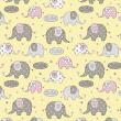 Tricoline Estampada - Elefante Cute Amarelo- 100% Algodão - 1,50m Largura - Variante 1