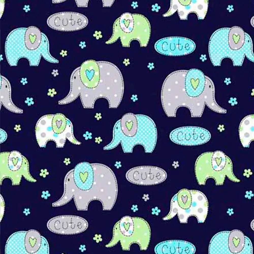 Tricoline Estampada - Elefante Cute Marinho - 100% Algodão - 1,50m Largura - Variante 1 Tricoline Estampada - Elefante Cute Marinho - 100% Algodão - 1,50m Largura - Variante 1