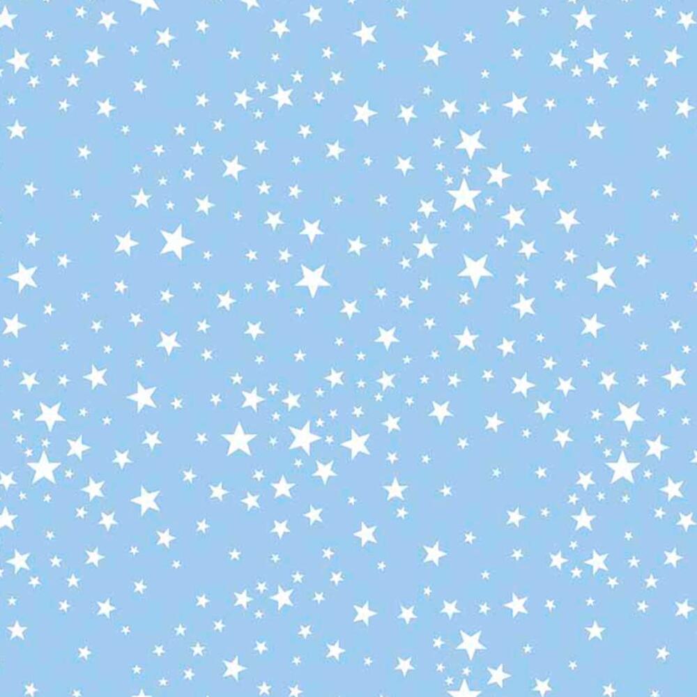 Tricoline Estampada - Estrelinhas Azul Bebê - 100% Algodão - 1,50m Largura - Variante 1