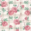 Tricoline Estampada Floral Fundo Xadrez 100% Algodão 1,50m Largura - Variante 1 Tricoline Estampada Floral Fundo Xadrez 100% Algodão 1,50m Largura - Variante 1