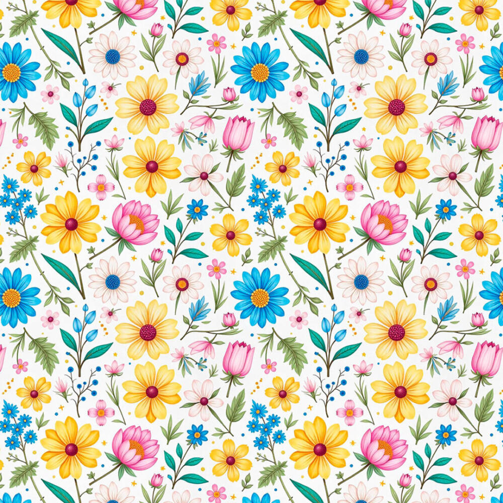 Tricoline Estampada Floral de Verão 100% Algodão 1,50m Largura - Variante 1