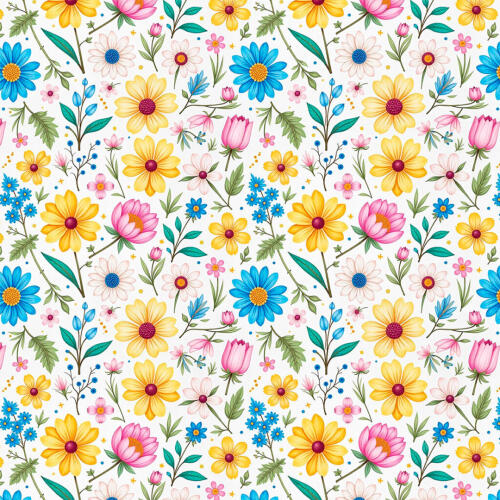 Tricoline Estampada Floral de Verão 100% Algodão 1,50m Largura - Variante 1