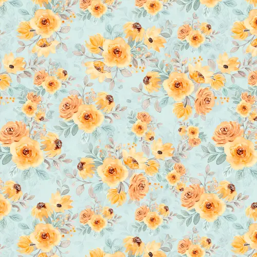 Tricoline Estampada Flores Amarelas 100% Algodão 1,50m largura - Variante 1 Tricoline Estampada Flores Amarelas 100% Algodão 1,50m largura - Variante 1