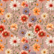 Tricoline Estampada Flores Fundo Rosê 100% Algodão 1,50m Largura - Variante 1