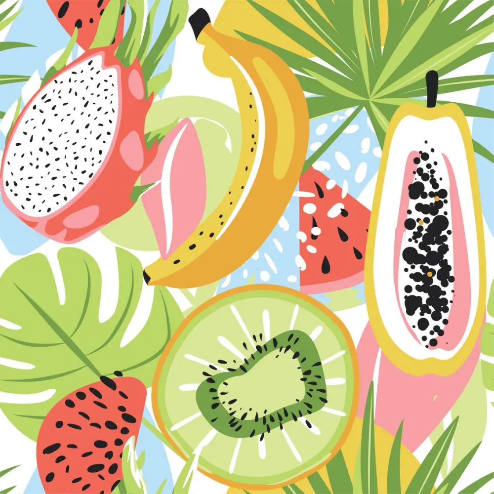 Tricoline Estampada Frutas de Verão 100% Algodão 1,50m Largura - Variante 1 Tricoline Estampada Frutas de Verão 100% Algodão 1,50m Largura - Variante 1