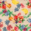 Tricoline Estampada Frutas fundo Rústico 100% Algodão 1,50m largura - Variante 1 Tricoline Estampada Frutas fundo Rústico 100% Algodão 1,50m largura - Variante 1