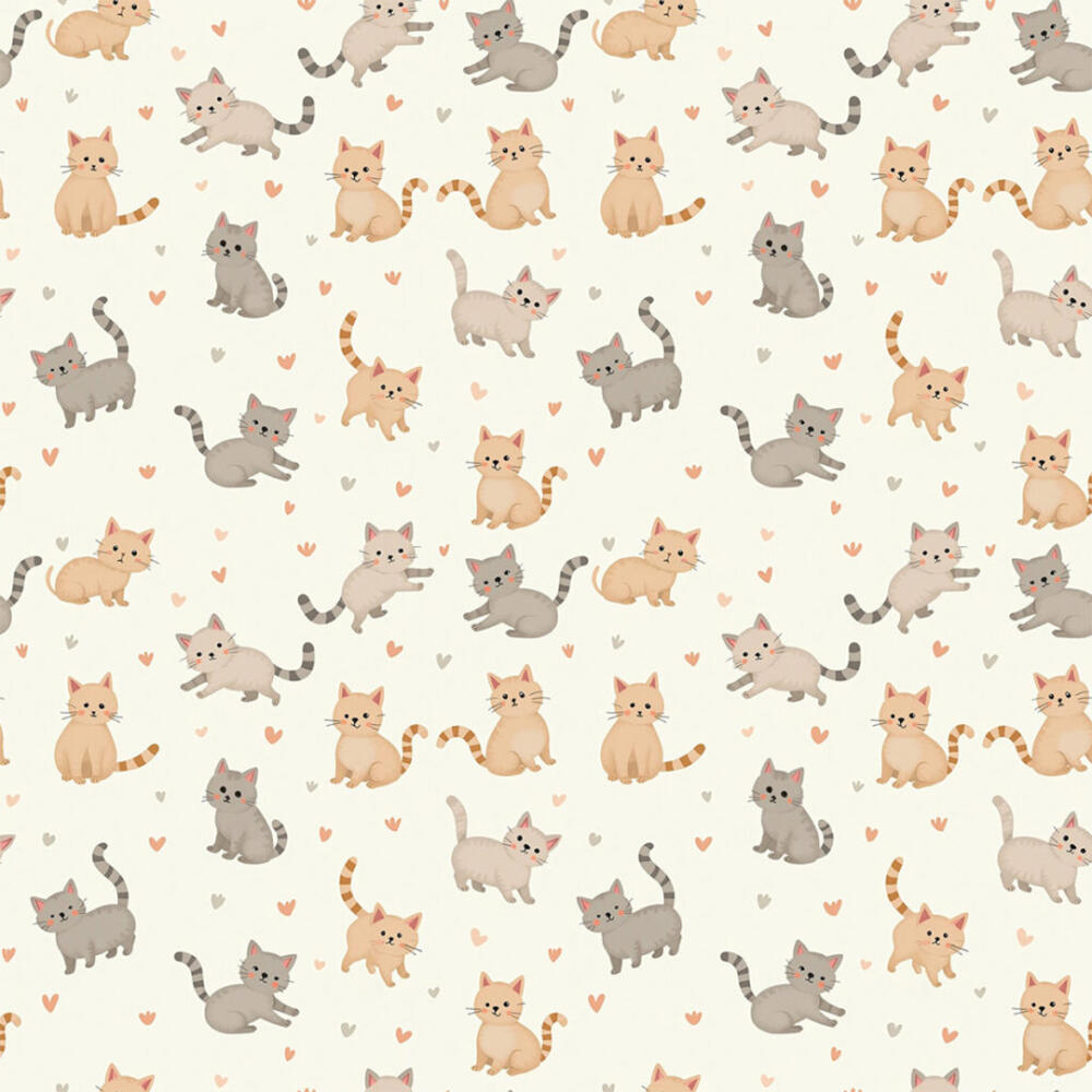 Tricoline Estampada Gatinhos Brincalhões 100% Algodão 1,50m Largura - Variante 1