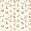 Tricoline Estampada Gatinhos Brincalhões 100% Algodão 1,50m Largura - Variante 1