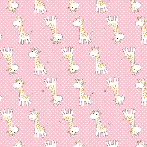 Tricoline Estampada - Girafinha Rosa Bebe - 100% Algodão - 1,50m Largura - Variante 1 Tricoline Estampada - Girafinha Rosa Bebe - 100% Algodão - 1,50m Largura - Variante 1