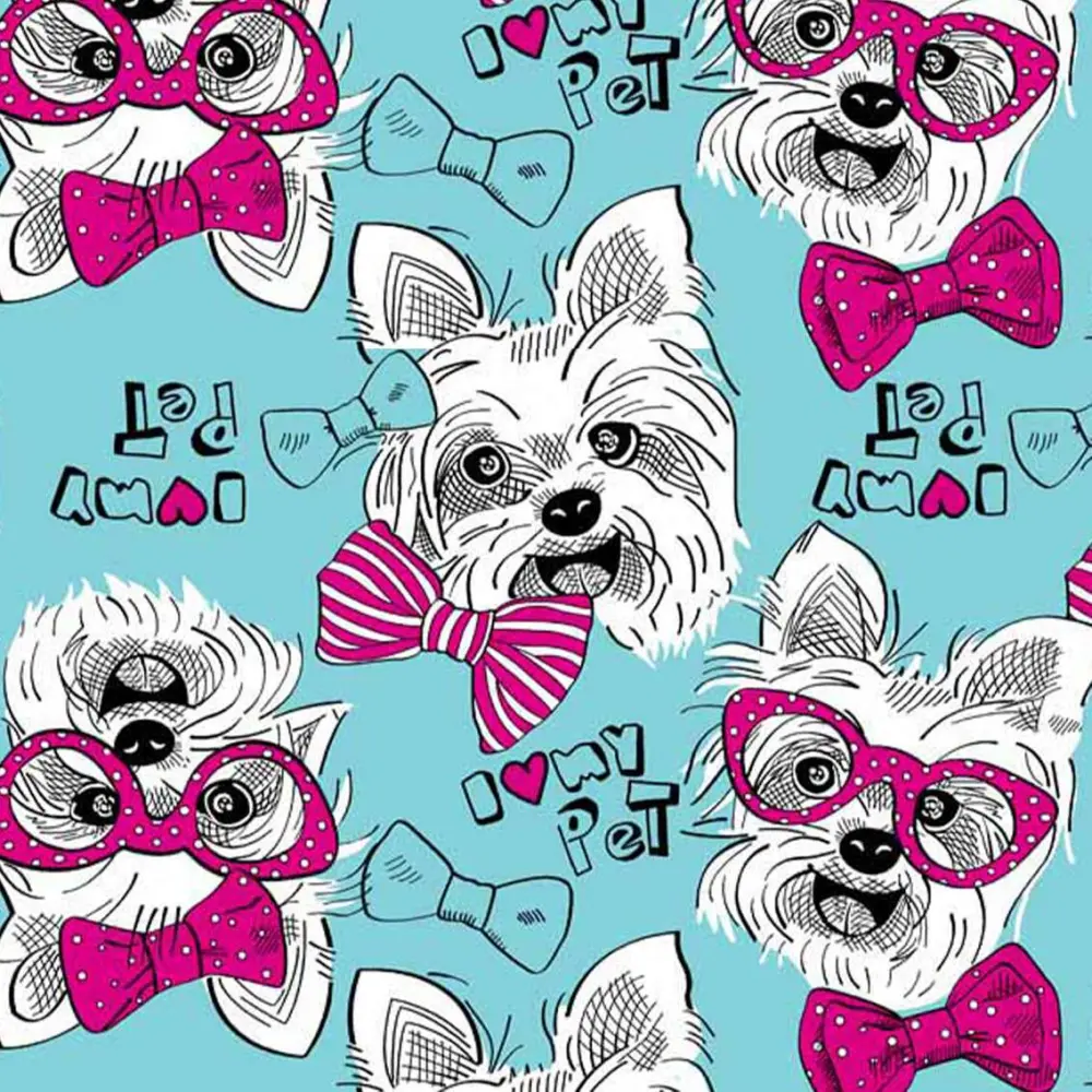 Tricoline Estampada - I Love My Pet- 100% Algodão - 1,50m Largura - Variante 1 Tricoline Estampada - I Love My Pet- 100% Algodão - 1,50m Largura - Variante 1