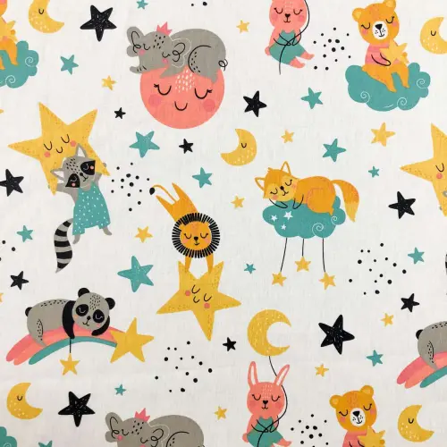 Tricoline Estampada - Infantil Bichinhos - 100% Algodão - 1,50m largura - Variante 1 Tricoline Estampada - Infantil Bichinhos - 100% Algodão - 1,50m largura - Variante 1