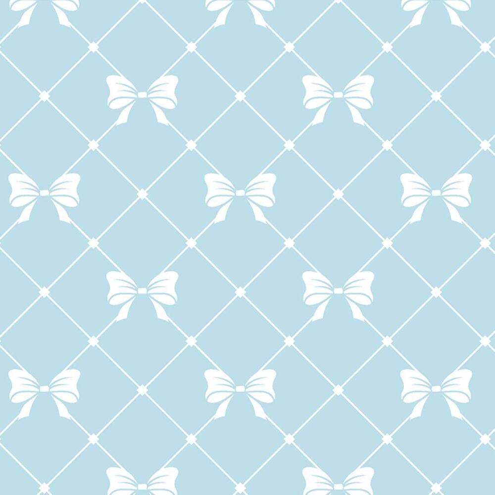 Tricoline Estampada - Laços Verde Água - 100% Algodão - 1,50m Largura - Variante 1