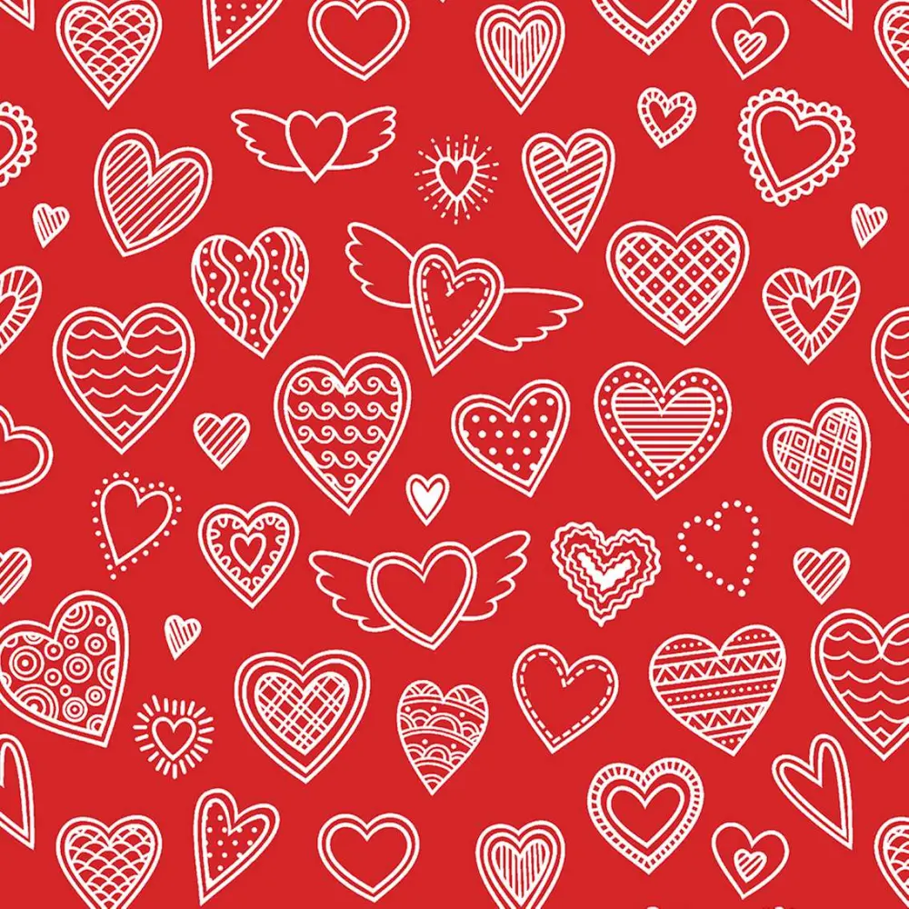 Tricoline Estampada - Love Vermelho - 100% Algodão - 1,50m Largura - Variante 1 Tricoline Estampada - Love Vermelho - 100% Algodão - 1,50m Largura - Variante 1