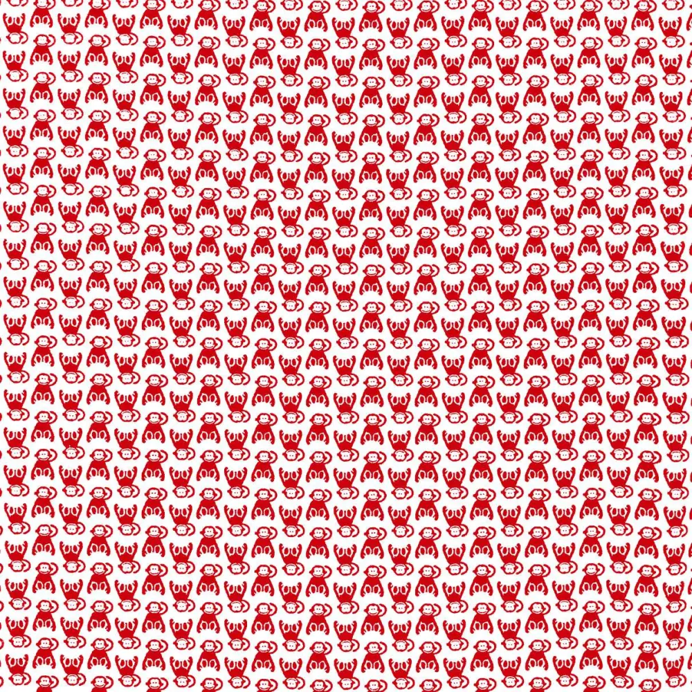 Tricoline Estampada - Macaquinho - Promoção - Vermelho