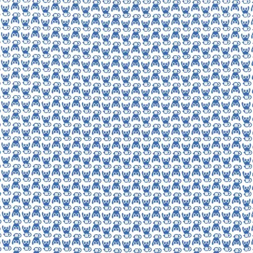 Tricoline Estampada - Macaquinho - Promoção - Azul
