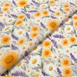 Tricoline Estampada Margarida com Lavanda 100% Algodão 1,50m largura - Variante 1