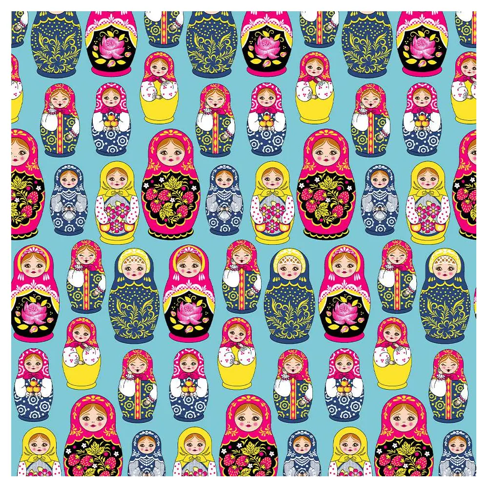 Tricoline Estampada - Matrioska - 100% Algodão - 1,50m Largura - Variante 1 Tricoline Estampada - Matrioska - 100% Algodão - 1,50m Largura - Variante 1