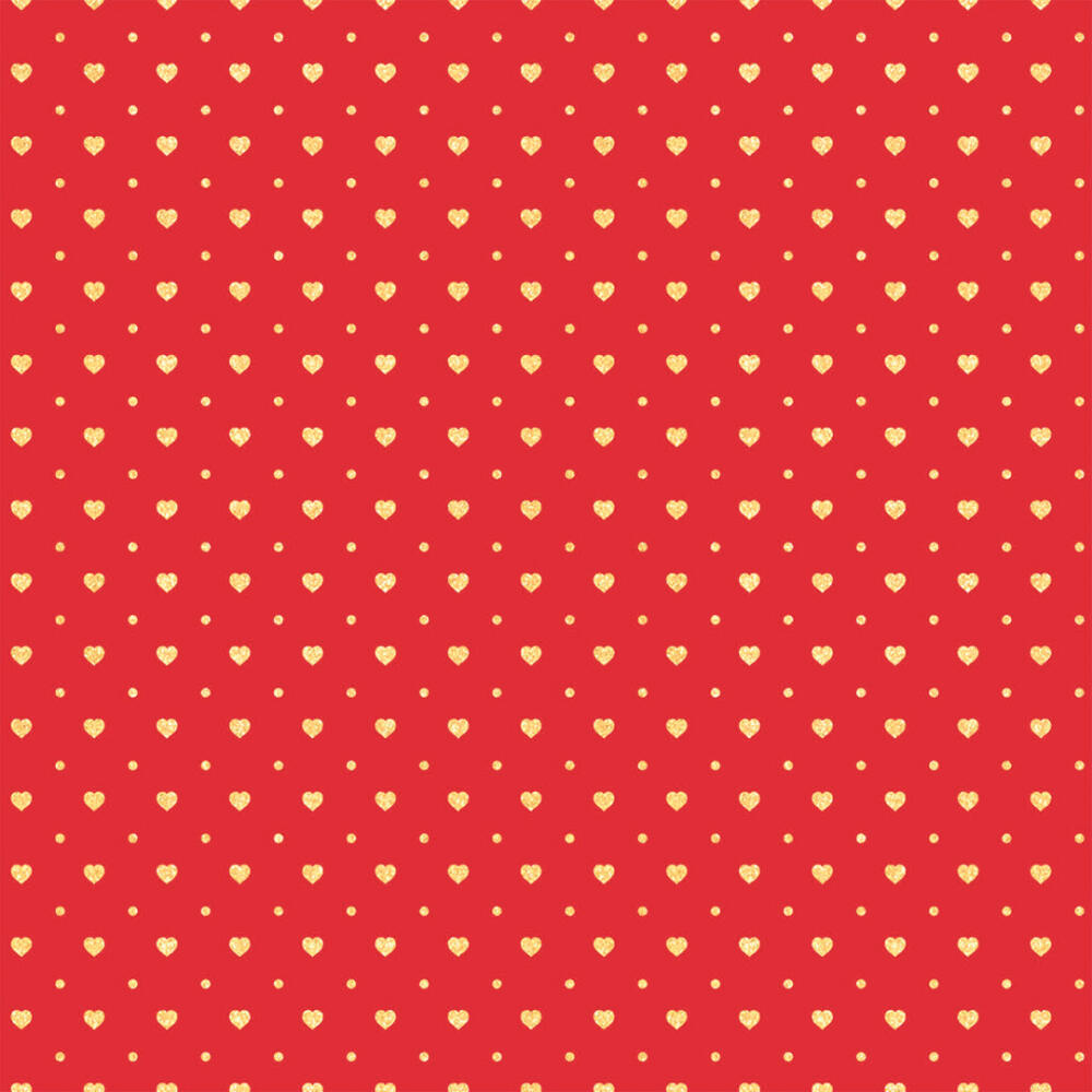 Tricoline Estampada Mini Corações com Poá 100% Algodão 1,50m largura - Vermelho