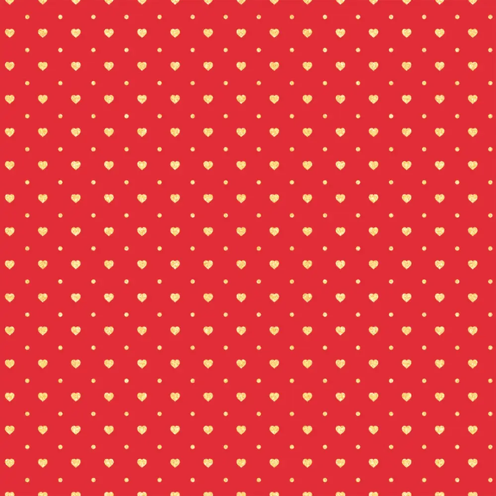 Tricoline Estampada Mini Corações com Poá 100% Algodão 1,50m largura - Vermelho
