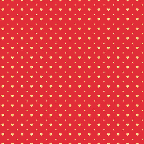 Tricoline Estampada Mini Corações com Poá 100% Algodão 1,50m largura - Vermelho
