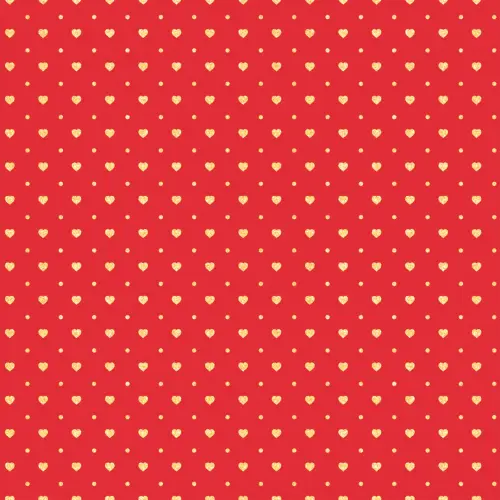 Tricoline Estampada Mini Corações com Poá 100% Algodão 1,50m largura - Vermelho