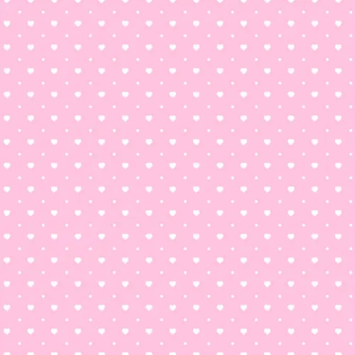 Tricoline Estampada Mini Corações com Poá 100% Algodão 1,50m largura - Rosa bebê