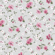 Tricoline Estampada - Mini Flores Fundo Cinza - 100% Algodão - 1,50m Largura - Variante 1