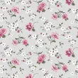 Tricoline Estampada - Mini Flores Fundo Cinza - 100% Algodão - 1,50m Largura - Variante 1