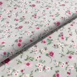 Tricoline Estampada - Mini Flores Fundo Cinza - 100% Algodão - 1,50m Largura - Variante 1