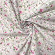 Tricoline Estampada - Mini Flores Fundo Cinza - 100% Algodão - 1,50m Largura - Variante 1