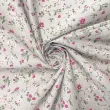 Tricoline Estampada - Mini Flores Fundo Cinza - 100% Algodão - 1,50m Largura - Variante 1