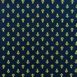 Tricoline Estampada - Mini Âncora Marinho - 100% Algodão - 1,50m Largura - Variante 1