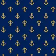 Tricoline Estampada - Mini Âncora Marinho - 100% Algodão - 1,50m Largura - Variante 1