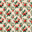 Tricoline Estampada Morango com Flores 100% Algodão 1,50m Largura - Variante 1
