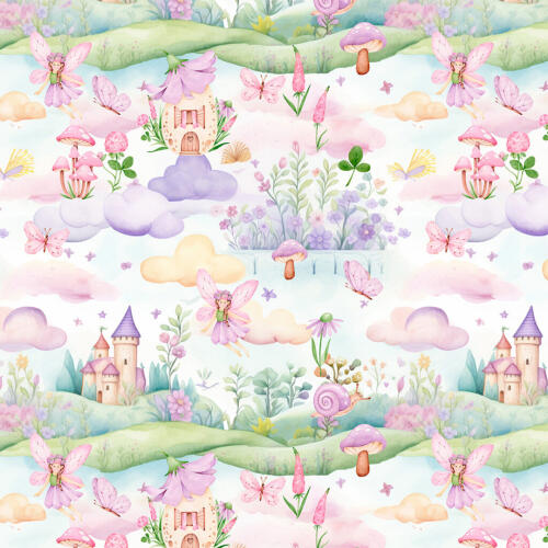Tricoline Estampada Mundo da Fantasia 100% Algodão 1,50m Largura - Variante 1