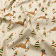 Tricoline Estampada Natal Alce Natalino Bege 100% Algodão 1,50m Largura - Variante 1