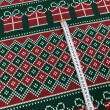 Tricoline Estampada Natal Bordado Efeito Tricot 100% Algodão 1,50m Largura - Variante 1