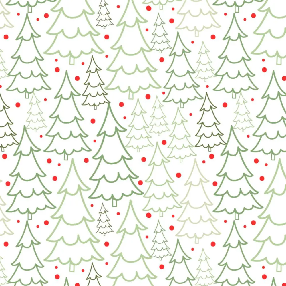 Tricoline Estampada Natal Contorno Pinheiros 100% Algodão 1,50m Largura - Variante 1 Tricoline Estampada Natal Contorno Pinheiros 100% Algodão 1,50m Largura - Variante 1
