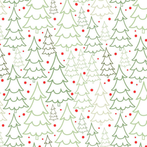 Tricoline Estampada Natal Contorno Pinheiros 100% Algodão 1,50m Largura - Variante 1