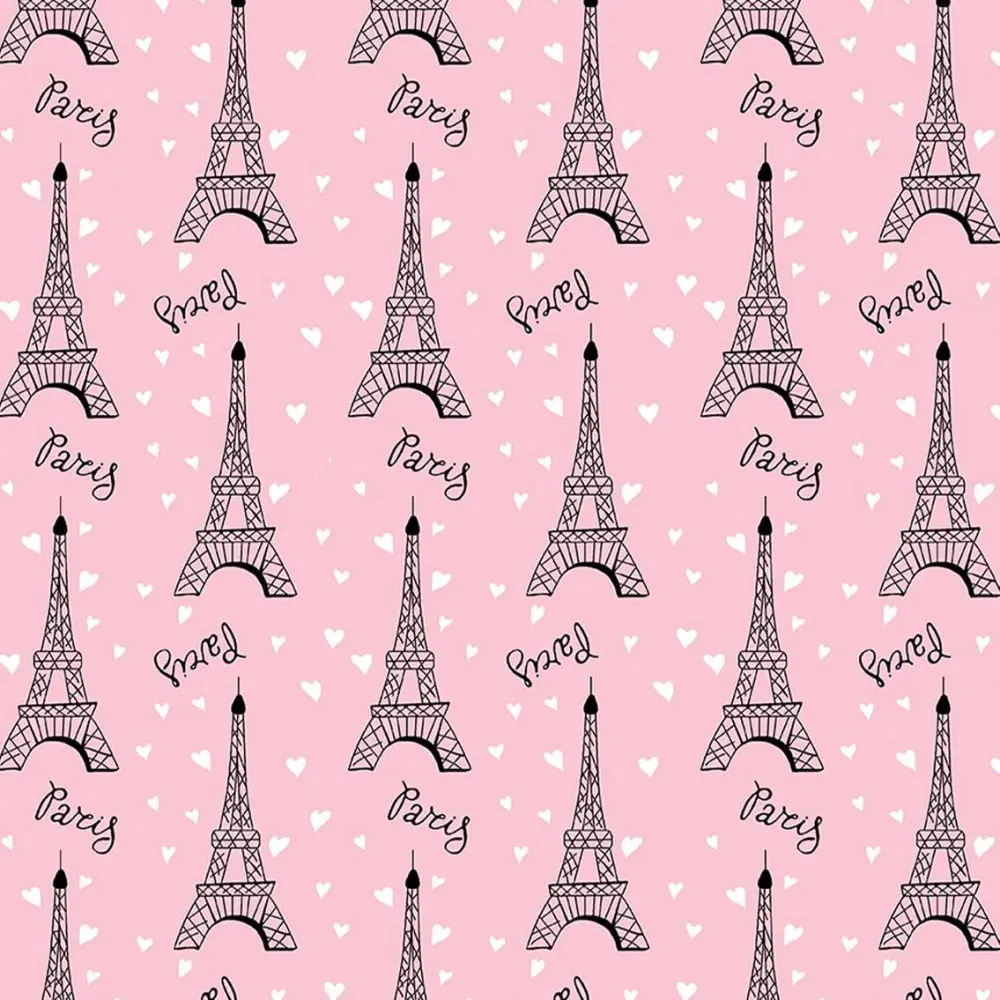 Tricoline Estampada - Paris Rosa Bebê - 100% Algodão - 1,50m Largura - Variante 1 Tricoline Estampada - Paris Rosa Bebê - 100% Algodão - 1,50m Largura - Variante 1