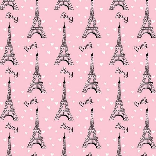 Tricoline Estampada - Paris Rosa Bebê - 100% Algodão - 1,50m Largura - Variante 1