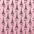 Tricoline Estampada - Paris Rosa Bebê - 100% Algodão - 1,50m Largura - Variante 1