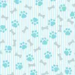Tricoline Estampada Patinhas Cachorro Azul 100% Algodão 1,50m largura - Variante 1