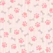 Tricoline Estampada Patinhas Cachorro Rosa 100% Algodão 1,50m largura - Variante 1